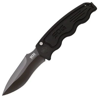 SOG TAC Automatic Knife Black Aluminum [3.50" Black Plain] ST-06