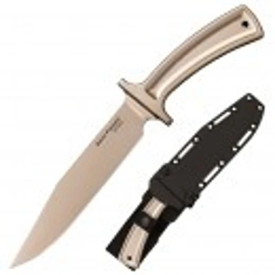 Cold Steel Drop Forged Bowie Fixed Blade Knife Beige Steel [6.75" Plain Beige] Clip Point 36MD