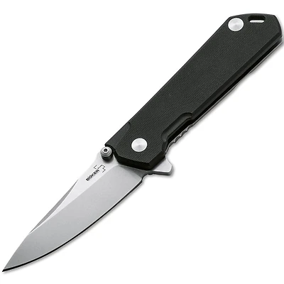 Boker Plus Kihon Manual Knife Black G-10 [3.25" Plain Satin] Drop Point 01BO774