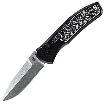 Gerber Empower Automatic Knife Plunge Lock Black/White Aluminum [3.25" Stonewash Plain] 30-001323