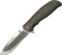 Kizer Rattler Manual Knife Frame Lock Blue/Green Titanium [3.58" Satin S35VN] Drop Point Ki4470A2