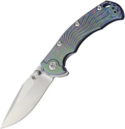 Kizer River Cat Manual Knife Frame Lock Spectrum Titanium [3.3475" Stonewash S35VN] Clip Point Ki4456A2