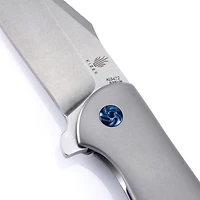 Kizer Ursa Minor Manual Knife Frame Lock Gray Titanium [3.125" Stonewash S35VN] Clip Point Ki3472