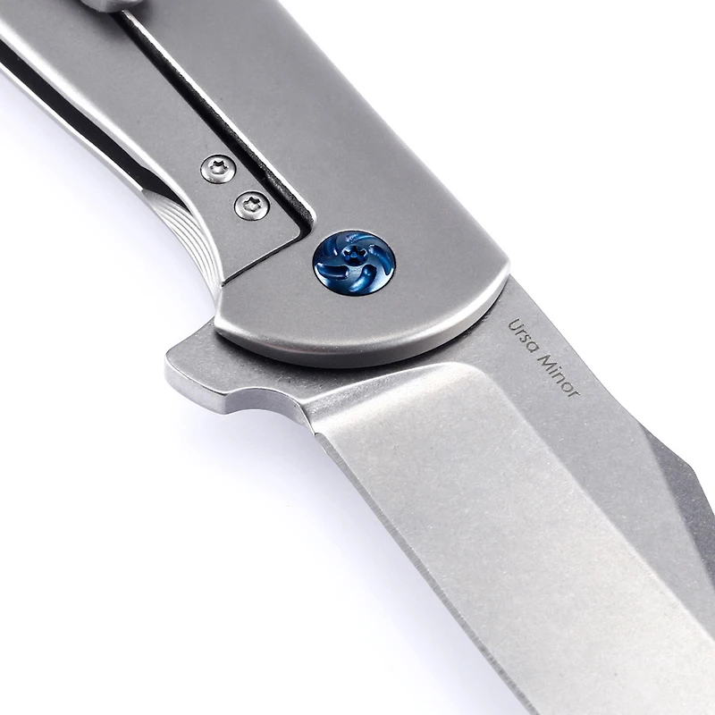 Kizer Ursa Minor Manual Knife Frame Lock Gray Titanium [3.125" Stonewash S35VN] Clip Point Ki3472