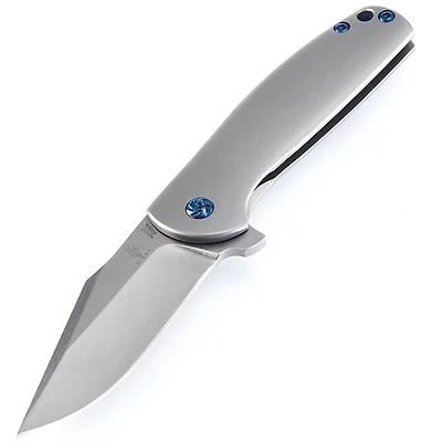 Kizer Ursa Minor Manual Knife Frame Lock Gray Titanium [3.125" Stonewash S35VN] Clip Point Ki3472