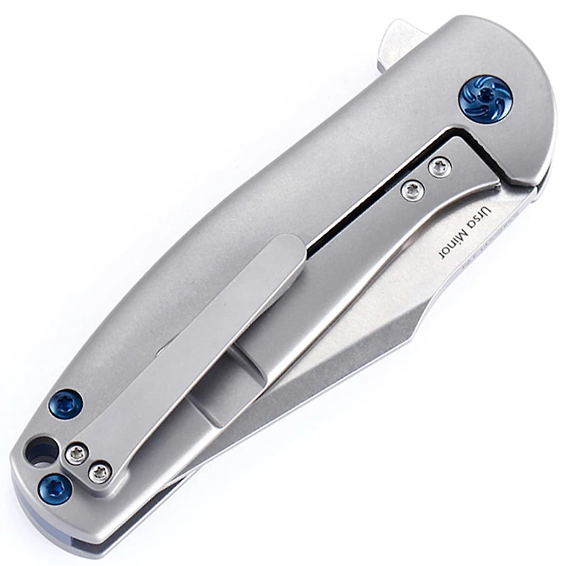 Kizer Ursa Minor Manual Knife Frame Lock Gray Titanium [3.125" Stonewash S35VN] Clip Point Ki3472