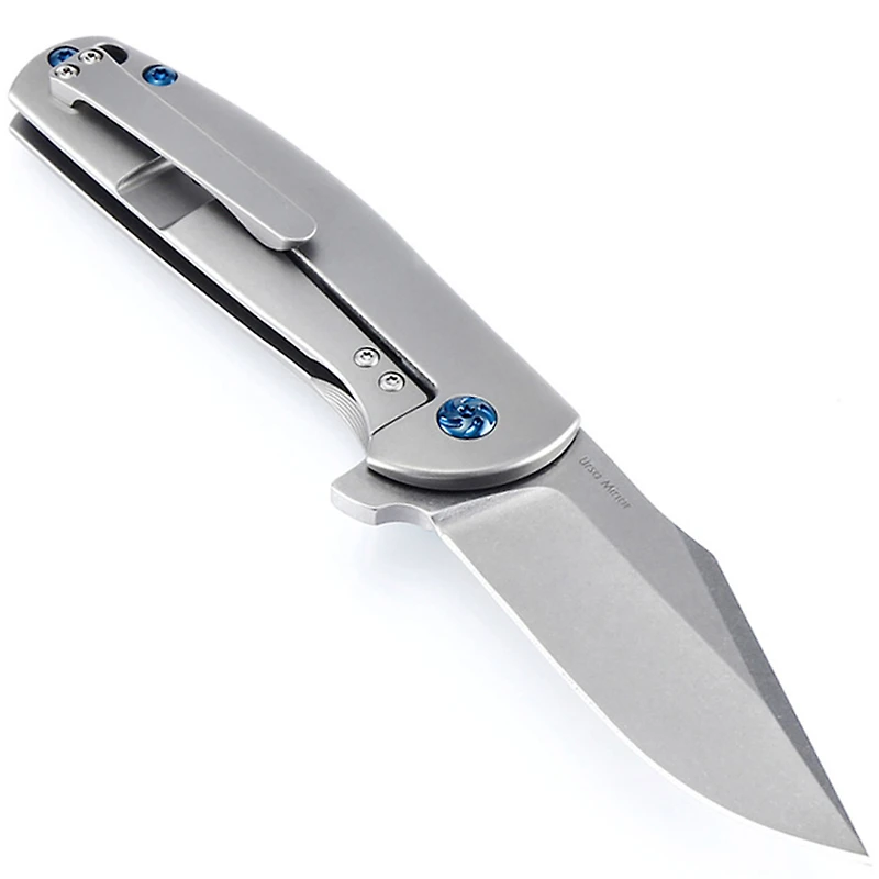 Kizer Ursa Minor Manual Knife Frame Lock Gray Titanium [3.125" Stonewash S35VN] Clip Point Ki3472