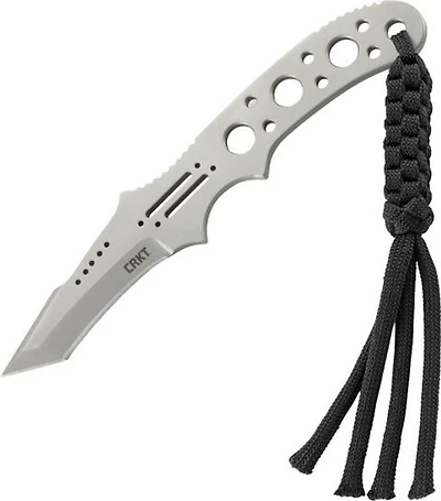 CRKT Drumfire Fixed Blade Knife Gray Stainless Steel [2.27" Gray 8Cr13MoV] Tanto 2031