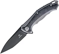 Defcon Agent Manual Knife Frame Lock Black Carbon Fiber [3.75" Black Plain S35VN] TF5289