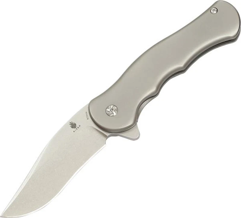 Kizer Dorado Manual Knife Frame Lock Gray Titanium [3.50" Stonewash S35VN] Clip Point Ki455A1
