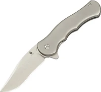 Kizer Dorado Manual Knife Frame Lock Gray Titanium [3.50" Stonewash S35VN] Clip Point Ki455A1