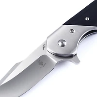 Kizer Vanguard Series Kane Manual Knife Liner Lock Black G-10 [3.50" Stonewash VG-10] Clip Point V4467A1