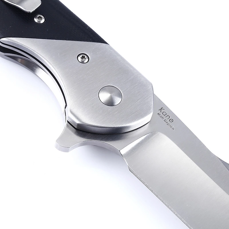 Kizer Vanguard Series Kane Manual Knife Liner Lock Black G-10 [3.50" Stonewash VG-10] Clip Point V4467A1