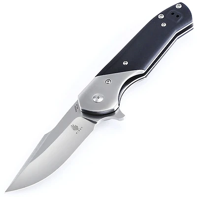 Kizer Vanguard Series Kane Manual Knife Liner Lock Black G-10 [3.50" Stonewash VG-10] Clip Point V4467A1