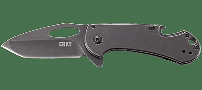 CRKT Bev-Edge Manual Knife Frame Lock Black Stainless Steel [2.50" Plain Black Stonewash] Tanto 4635