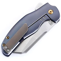 Kizer C01C Folding Knife Frame Lock Blue Titanium [3.25" Stonewash S35VN] Sheepsfoot Ki4488A
