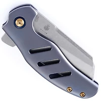 Kizer C01C Folding Knife Frame Lock Blue Titanium [3.25" Stonewash S35VN] Sheepsfoot Ki4488A