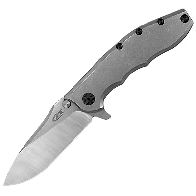 Zero Tolerance 0562Ti Manual Knife Frame Lock Gray Titanium [3.50" Plain Satin] Drop Point 0562Ti