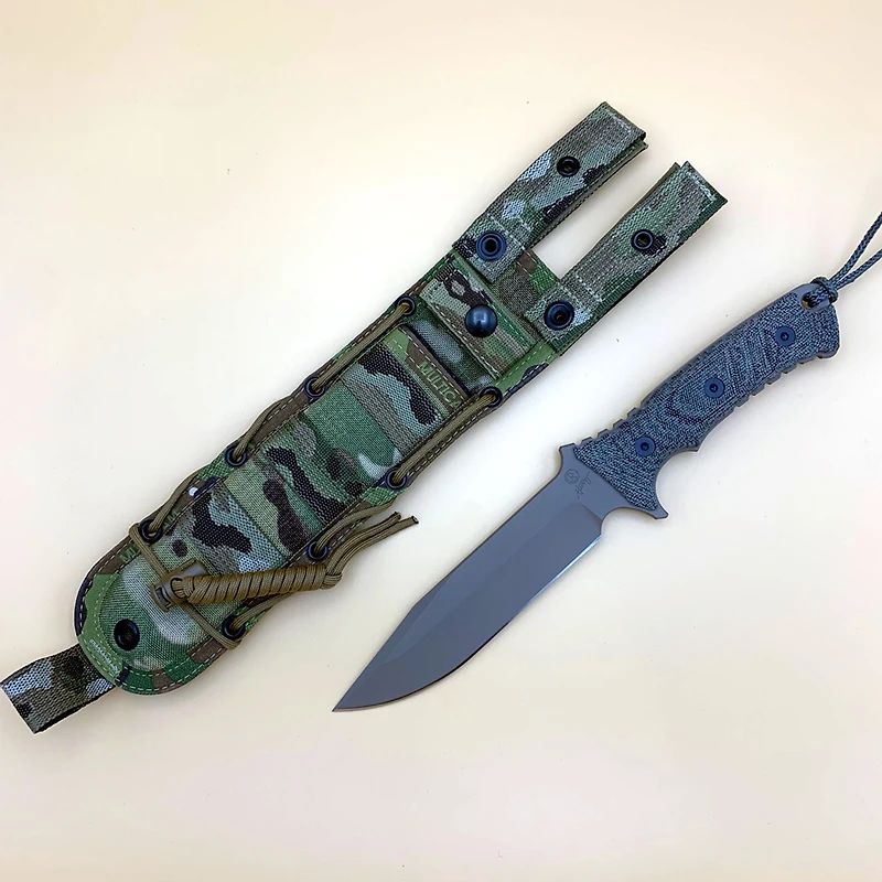 CRK Pacific Fixed Blade Knife Gray Micarta [6.00" Black Plain] Clip Point