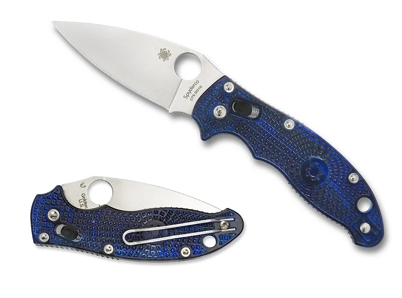 Spyderco Manix 2 Folding Knife Ball Bearing Lock Blue FRCP [3.37" Satin CTS-BD1N] C101PBL2