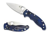 Spyderco Manix 2 Folding Knife Ball Bearing Lock Blue FRCP [3.37" Satin CTS-BD1N] C101PBL2