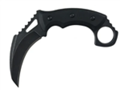 Black  Stonewash Fixed Blade Karambit G-10
