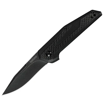 Kershaw Fraxion Folding Knife Black Carbon Fiber/G-10 [2.75" Black 8Cr13MoV] Clip Point 1160