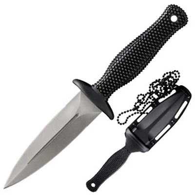 Cold Steel Counter TAC II Fixed Blade Knife Black Kray-Ex [3.375" Plain Satin] Dagger 10BCTM