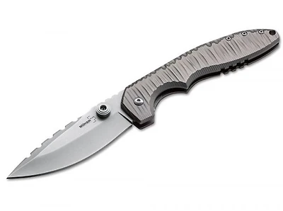 Boker Plus Sulaco Manual Knife Gray Titanium [3.75"Plain Stonewash] Spear Point 01BO034