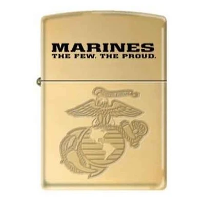 USMC Logo Brass Armor Zippo