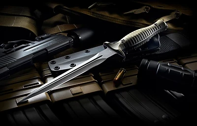 Spartan Knives V-14 Dagger Fixed Blade Knife Black G-10 [6.75" Black S35VN] Dagger SB27BKBKKYBK