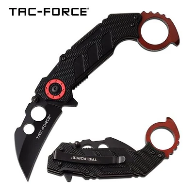 Tac-Force BK/RD Karambit AO Pocket Knife