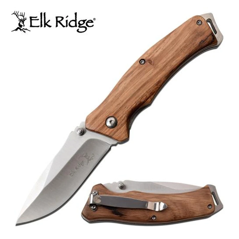 Elk Ridge Zebra Wood AO Pocket Knife