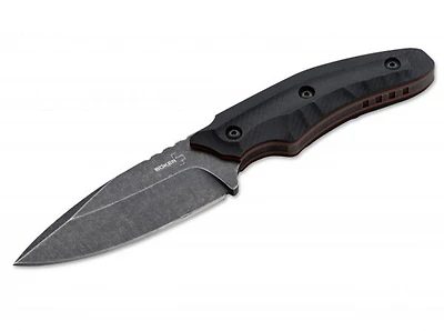 Boker Plus Mako Fixed Blade Knife Black G-10 [3.97" Plain Acid Washed] Drop Point 02BO002