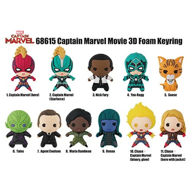 Captain Marvel 3D Foam Bag Clip [1 Random Bag]