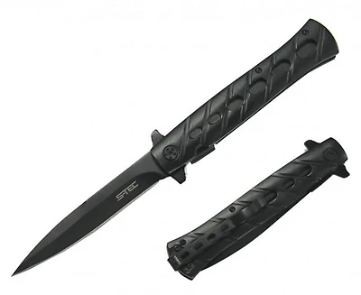S-Tec BK Stiletto A/O Pocket Knife (All Black)