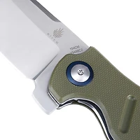 Kizer Vanguard Series Mini C01C Manual Knife Liner Lock OD Green G-10 [2.63" Satin 154CM] Sheepsfoot V3488C2