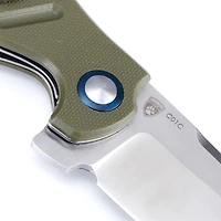 Kizer Vanguard Series Mini C01C Manual Knife Liner Lock OD Green G-10 [2.63" Satin 154CM] Sheepsfoot V3488C2