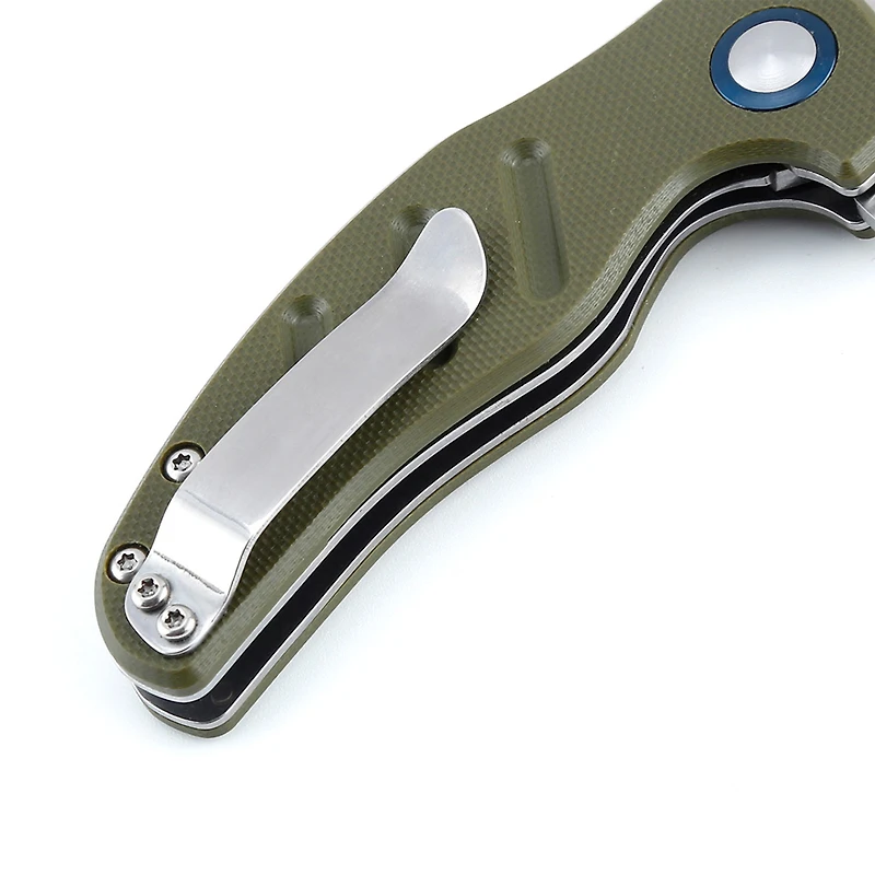 Kizer Vanguard Series Mini C01C Manual Knife Liner Lock OD Green G-10 [2.63" Satin 154CM] Sheepsfoot V3488C2