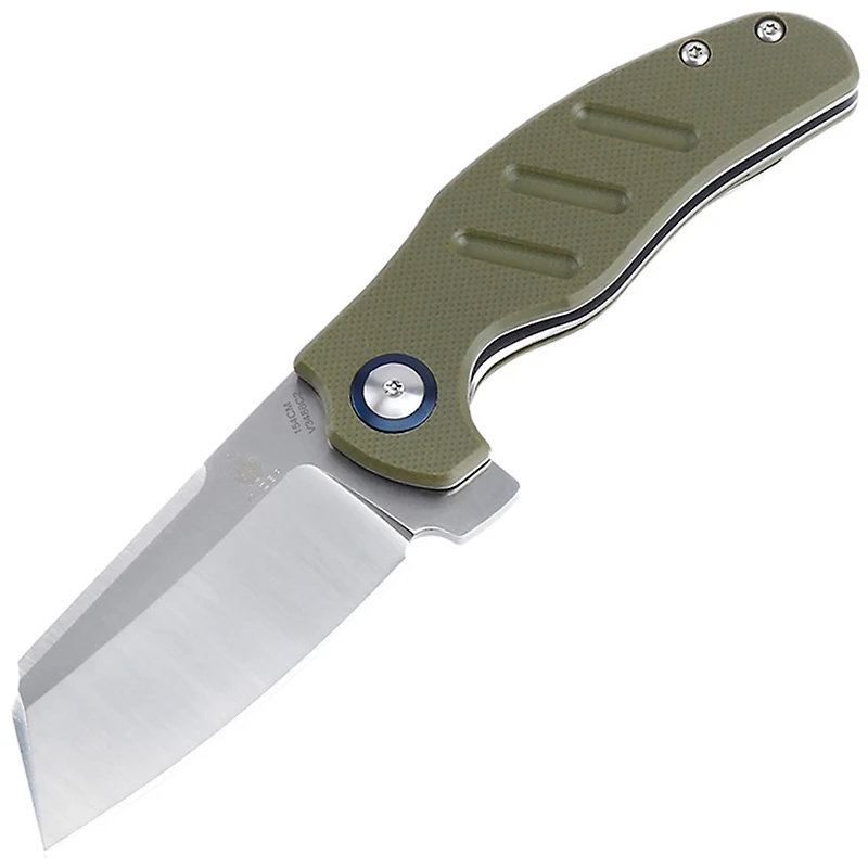 Kizer Vanguard Series Mini C01C Manual Knife Liner Lock OD Green G-10 [2.63" Satin 154CM] Sheepsfoot V3488C2