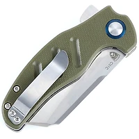 Kizer Vanguard Series Mini C01C Manual Knife Liner Lock OD Green G-10 [2.63" Satin 154CM] Sheepsfoot V3488C2