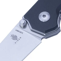 Kizer Vanguard Series Mini Domin Manual Knife Liner Lock Black G-10 [2.875" Stonewash Bohler N690] Drop Point V3516N1