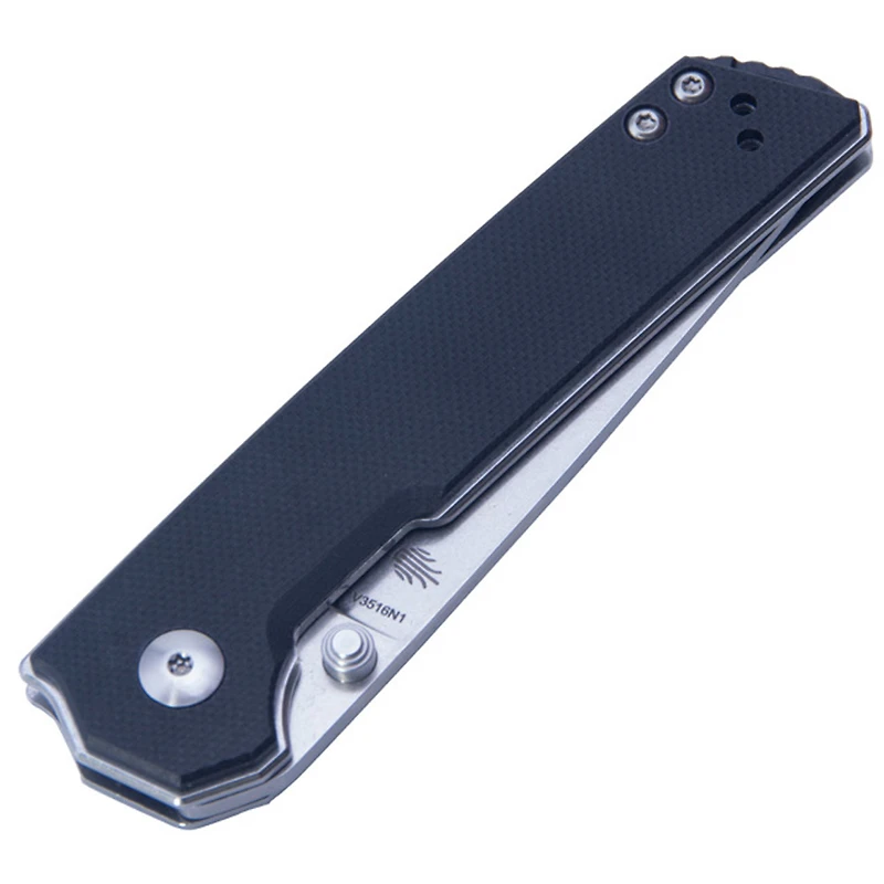 Kizer Vanguard Series Mini Domin Manual Knife Liner Lock Black G-10 [2.875" Stonewash Bohler N690] Drop Point V3516N1