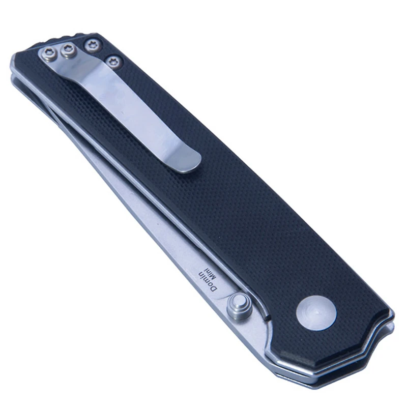 Kizer Vanguard Series Mini Domin Manual Knife Liner Lock Black G-10 [2.875" Stonewash Bohler N690] Drop Point V3516N1