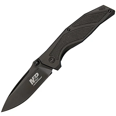 S&W Military & Police 2.0 Manual Knife Liner Lock Black Nylon [3.50" Black Plain] Drop Point