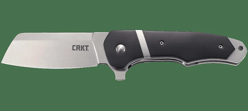 CRKT Ripsnort Manual Knife Liner Lock Black Polymer [2.875" Plain Satin] Cleaver Sheepsfoot 7270