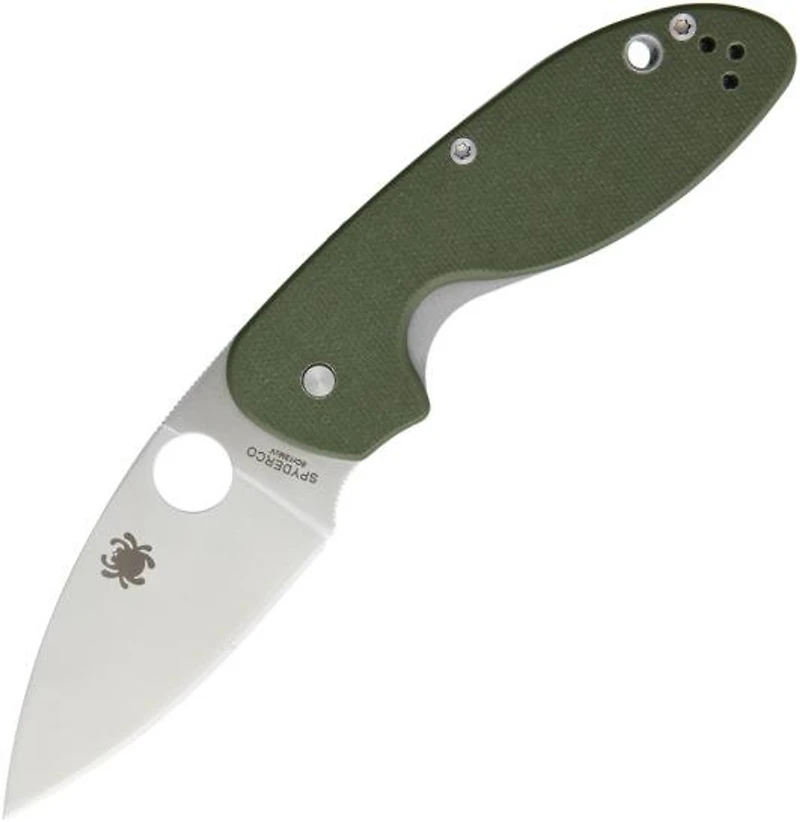 Spyderco Efficient Folding Knife Liner Lock Green G-10 [3.00" Satin 8Cr13MoV] C216GPGR