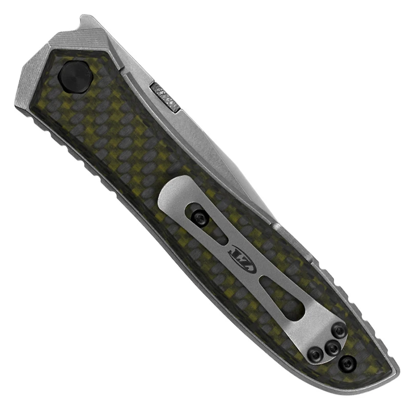 Zero Tolerance 0640 Manual Knife Frame Lock Black/Green Titanium/Carbon Fiber [3.75" Plain Satin] Clip Point 0640