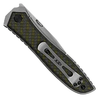 Zero Tolerance 0640 Manual Knife Frame Lock Black/Green Titanium/Carbon Fiber [3.75" Plain Satin] Clip Point 0640