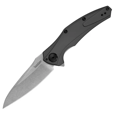 Kershaw Bareknuckle Folding Knife Gray Aluminum [3.50" Stonewash 14C28N] 7777